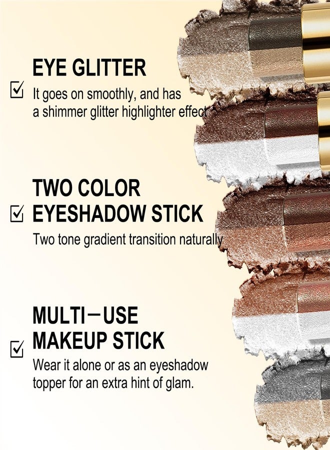 Boobeen Waterproof Eyeshadow Stick, 2-Color Shimmer Eye Makeup, All Day Wear, Silky Smooth & Beginner-Friendly Eye Shadow - Image 2